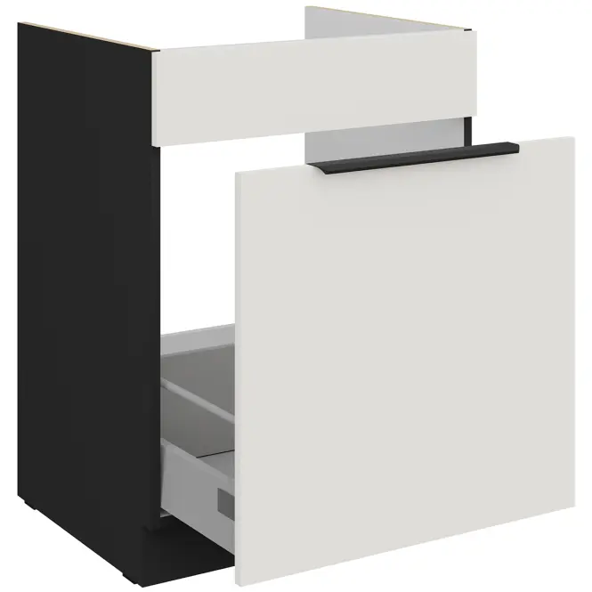 Kuchynská skrinka Aria-Wh/Bl Anti Fingerprint 60zl 1s Bb,3