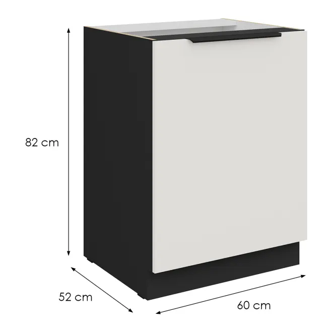 Kuchynská skrinka Aria-Wh/Bl Anti Fingerprint 60d 1f Bb,2