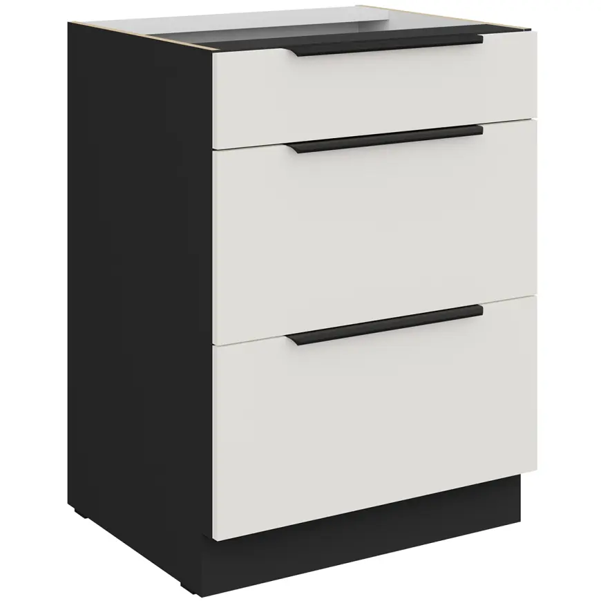 Kuchynská skrinka Aria-Wh/Bl Anti Fingerprint 60d 3s Bb