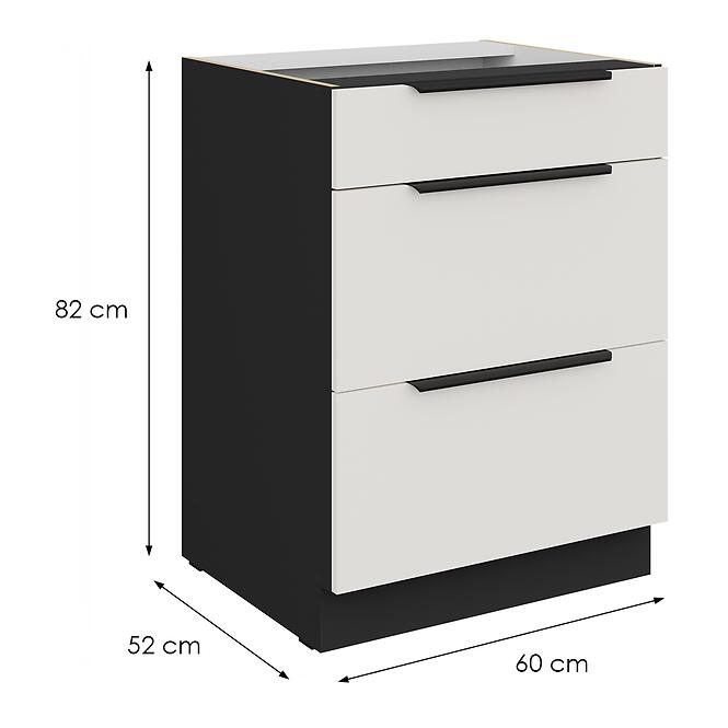 Kuchynská skrinka Aria-Wh/Bl Anti Fingerprint 60d 3s Bb,2