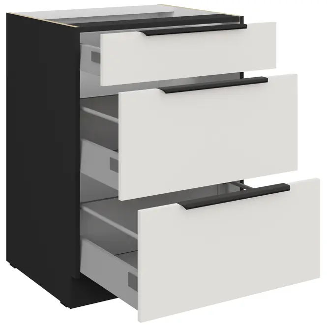 Kuchynská skrinka Aria-Wh/Bl Anti Fingerprint 60d 3s Bb,3