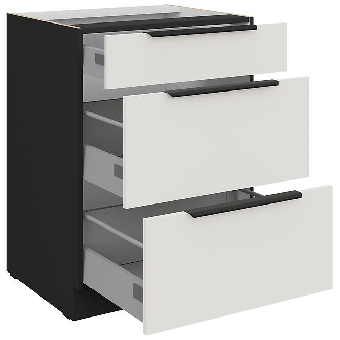 Kuchynská skrinka Aria-Wh/Bl Anti Fingerprint 60d 3s Bb,3
