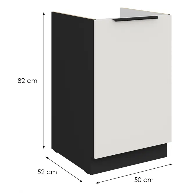 Kuchynská skrinka Aria-Wh/Bl Anti Fingerprint 50zl 1f Bb,2