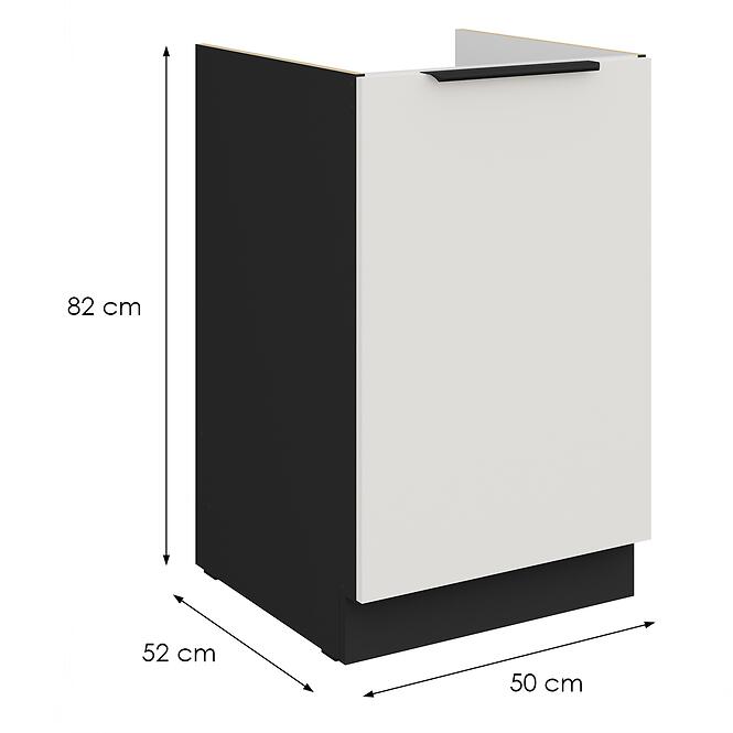 Kuchynská skrinka Aria-Wh/Bl Anti Fingerprint 50zl 1f Bb,2