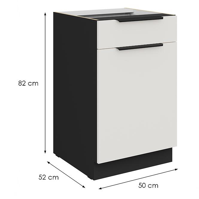 Kuchynská skrinka Aria-Wh/Bl Anti Fingerprint 50d 1f 1s Bb,2