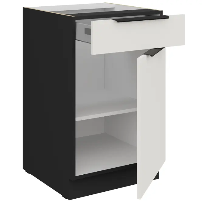 Kuchynská skrinka Aria-Wh/Bl Anti Fingerprint 50d 1f 1s Bb,3