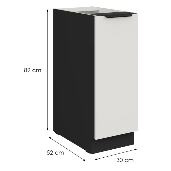 Kuchynská skrinka Aria-Wh/Bl Anti Fingerprint 30d Cargo Bb,2