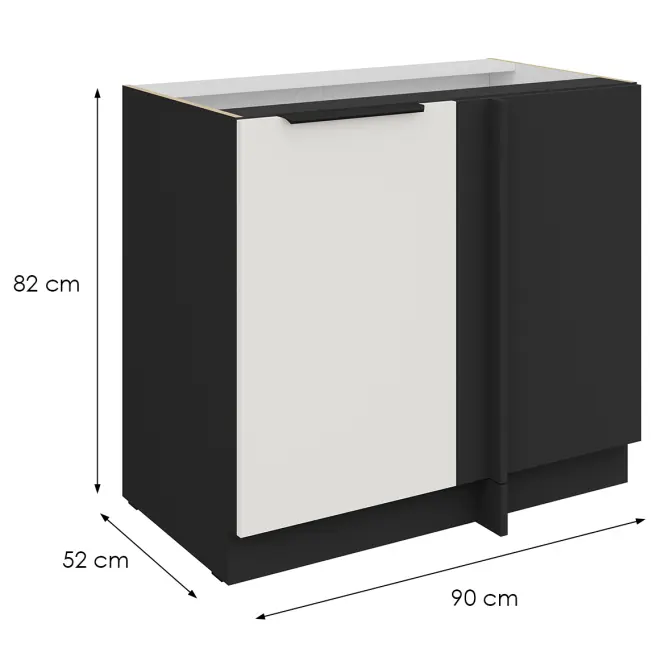 Kuchynská skrinka Aria-Wh/Bl Anti Fingerprint 105 Nd 1f Bb,2