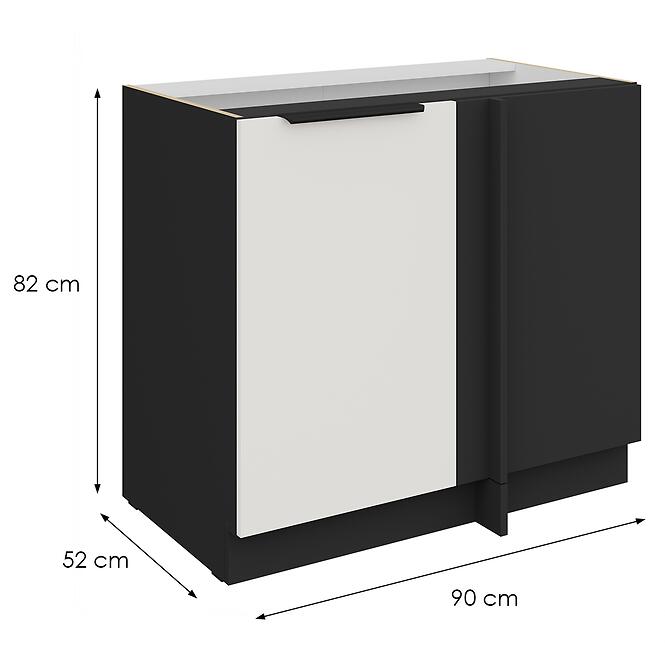 Kuchynská skrinka Aria-Wh/Bl Anti Fingerprint 105 Nd 1f Bb,2