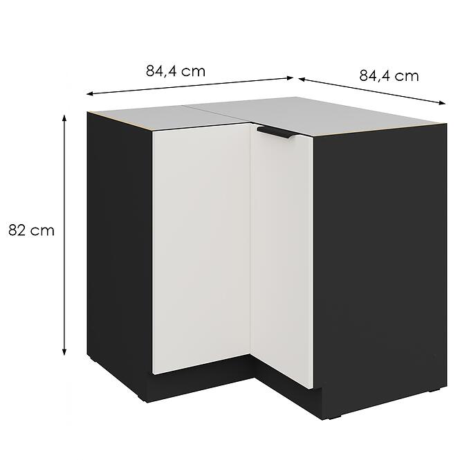 Kuchynská skrinka Aria-Wh/Bl Anti Fingerprint 90x90 Dn 2f Bb,2