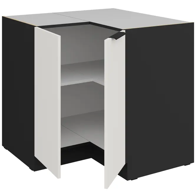Kuchynská skrinka Aria-Wh/Bl Anti Fingerprint 90x90 Dn 2f Bb,3