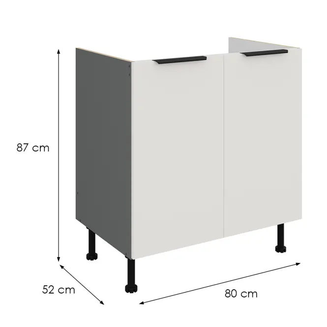 Kuchynská skrinka Aria-Wh/Ant Anti Fingerprint 80zl 2f Bb,2