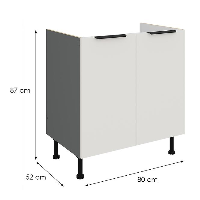 Kuchynská skrinka Aria-Wh/Ant Anti Fingerprint 80zl 2f Bb,2
