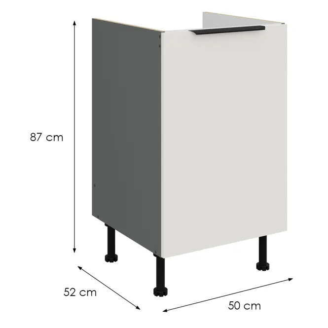 Kuchynská skrinka Aria-Wh/Ant Anti Fingerprint 50zl 1f Bb