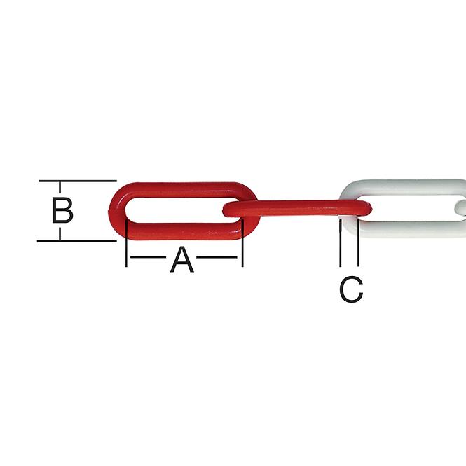 Reťaz Biela/Červená – Priemer 6 mm - Tovar na Mieru
