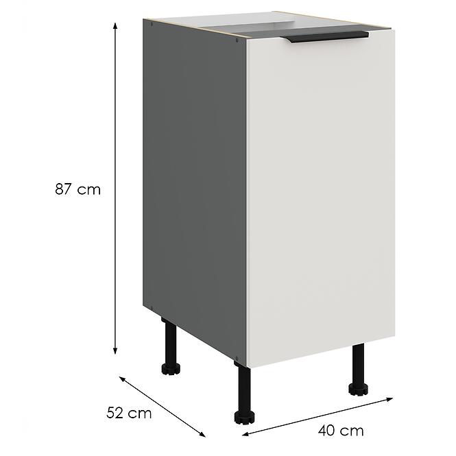 Kuchynská skrinka Aria-Wh/Ant Anti Fingerprint 40d 1f Bb,2