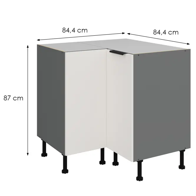 Kuchynská skrinka Aria-Wh/Ant Anti Fingerprint 90x90 Dn 2f Bb,2
