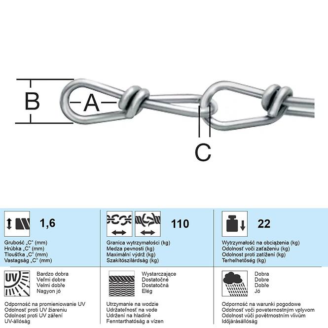 Reťaz Uzlíková Pozinkovaný – Priemer 1.6 mm - Tovar na Mieru