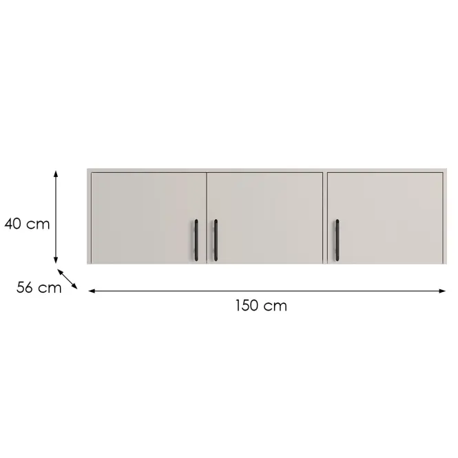 Nadstavec na skriňu Smart Srn2 3d Cashmere,2