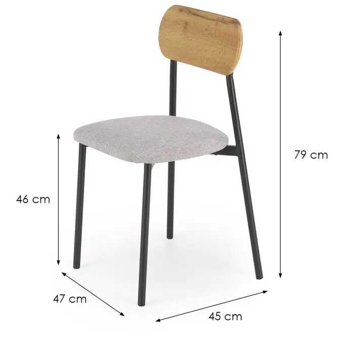 Jedálenská zostava Nando 1+2 54x84 prírodné/čierna/sivá,7
