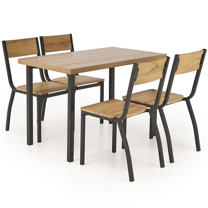 Jedálenská zostava Milton 1+4 70x110 prírodné/čierna,2