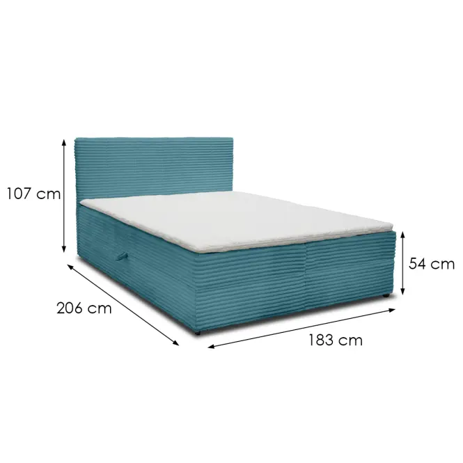 Posteľ Calipso V 180x200 Tilia 75 tyrkysový,3