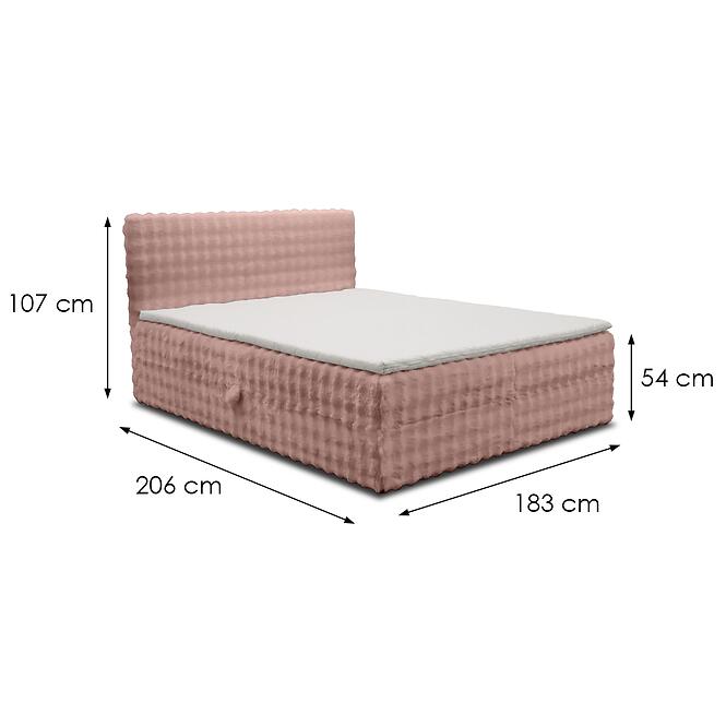 Posteľ Calipso VI 180x200 Bubble 91 ružový,3