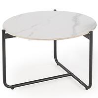 Konferenčný stolík Acuna biela mramor/čierna