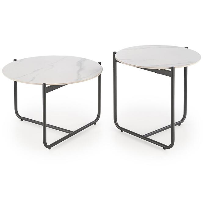 Konferenčný stolík Acuna biela mramor/čierna,5