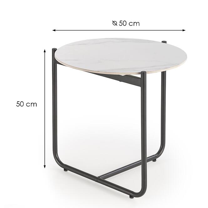 Konferenčný stolík Acuna S biela mramor/čierna,2