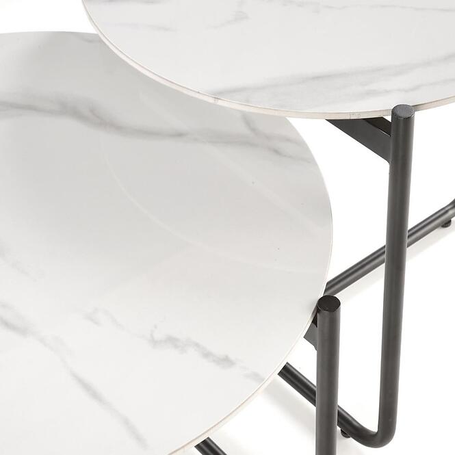 Konferenčný stolík Acuna S biela mramor/čierna,6
