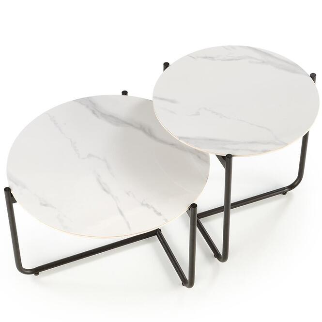 Konferenčný stolík Acuna S biela mramor/čierna,8