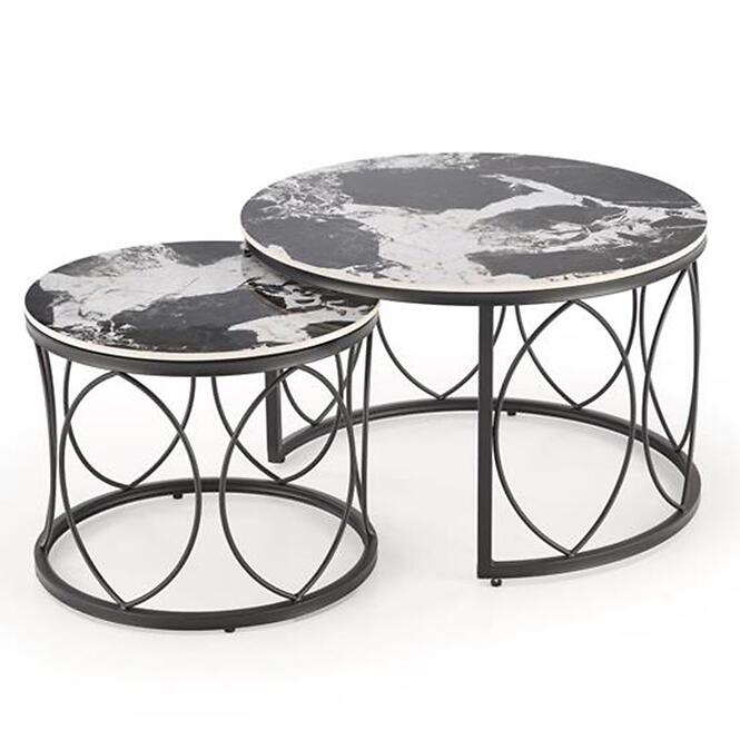 Konferenčný stolík Alexandra čierna mramor/čierna