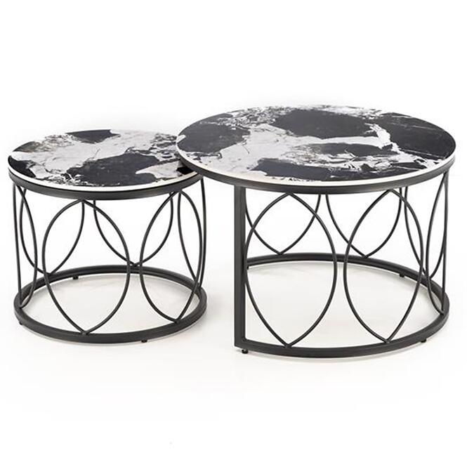 Konferenčný stolík Alexandra čierna mramor/čierna,3
