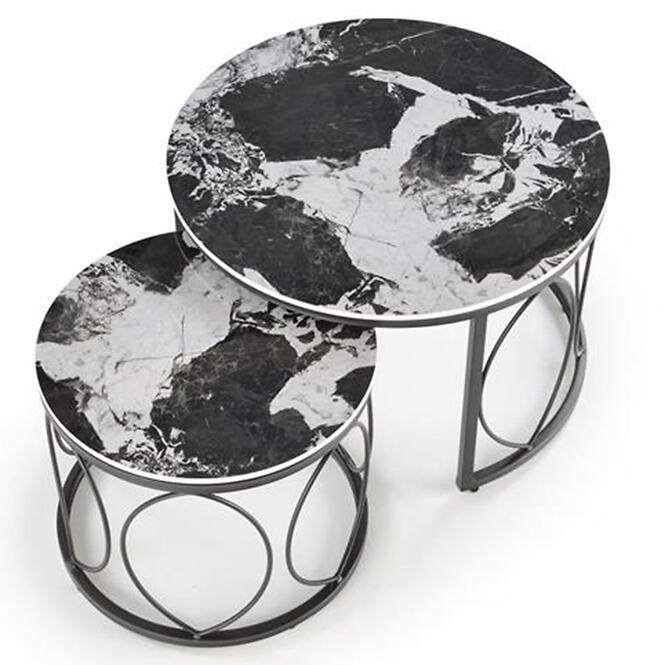 Konferenčný stolík Alexandra čierna mramor/čierna,5
