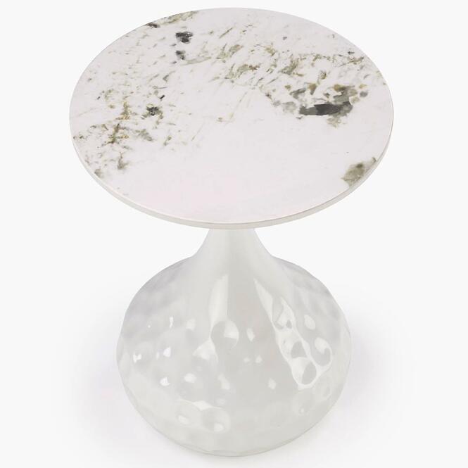 Konferenčný stolík Verde biela mramor/biela