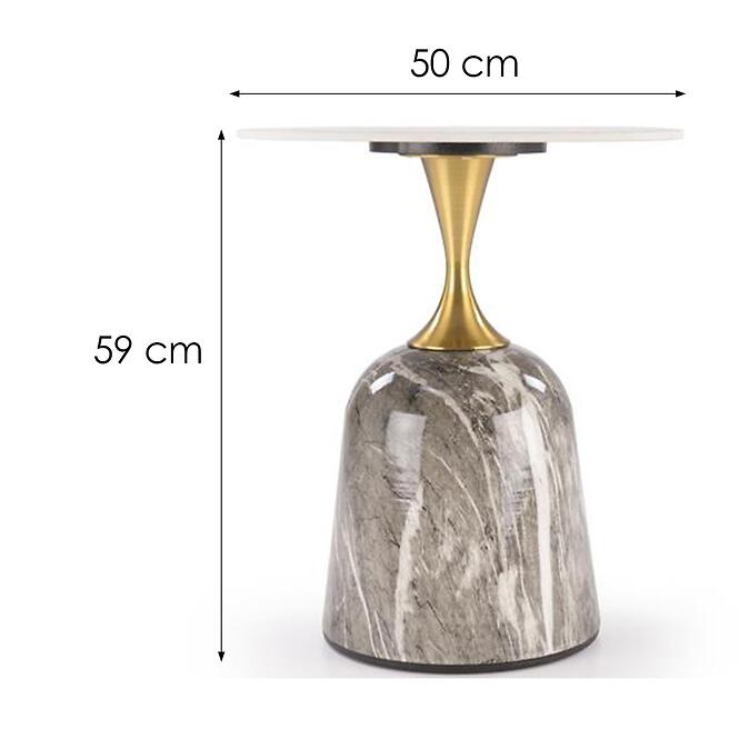 Konferenčný stolík Rosa sivá mramor/biela mramor,2