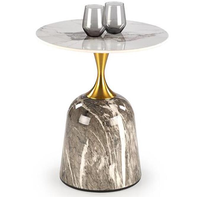 Konferenčný stolík Rosa sivá mramor/biela mramor