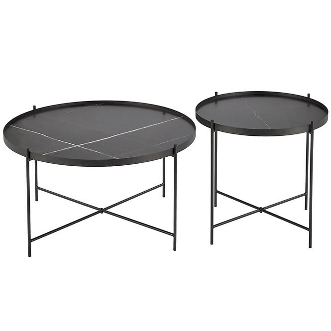 Konferenčný stolík Julieta čierna mramor/čierna