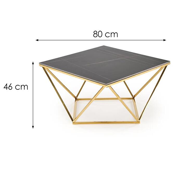 Konferenčný stolík Felicia čierna mramor/zlatá,2