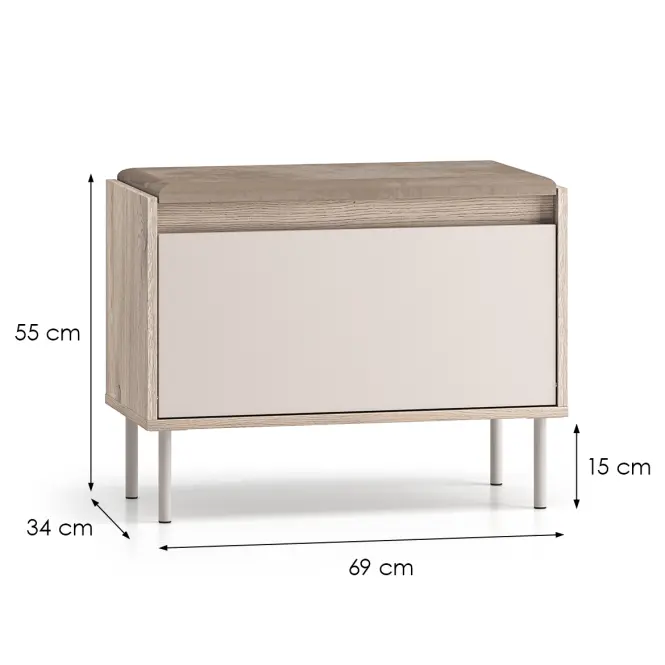 Skrinka na topánky Voco 06 dub cremona/cashmere,2
