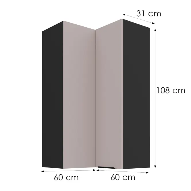 Skrinka do kuchyne Arona cashmere 60x60 GN-108 2F (90°)