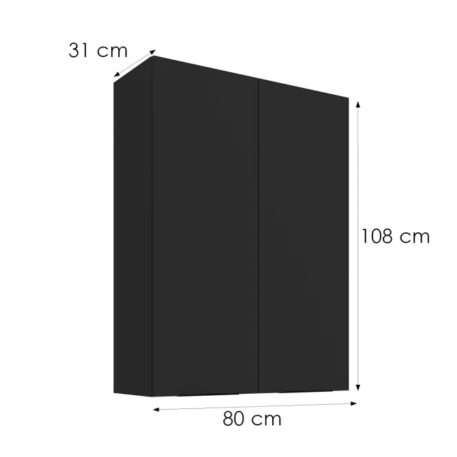 Skrinka do kuchyne Siena matná čierna 80G-108 2F