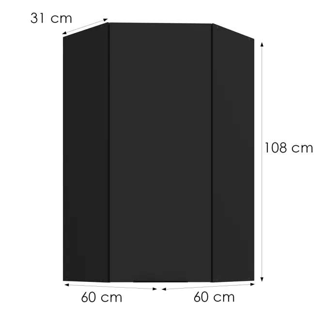 Skrinka do kuchyne Siena matná čierna 60x60 GN-108 1F (45°)