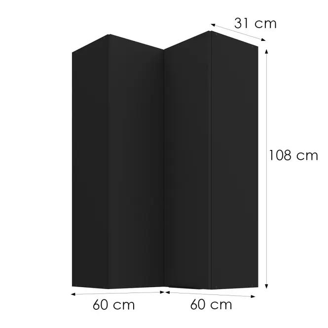 Skrinka do kuchyne Siena matná čierna 60x60 GN-108 2F (90°)