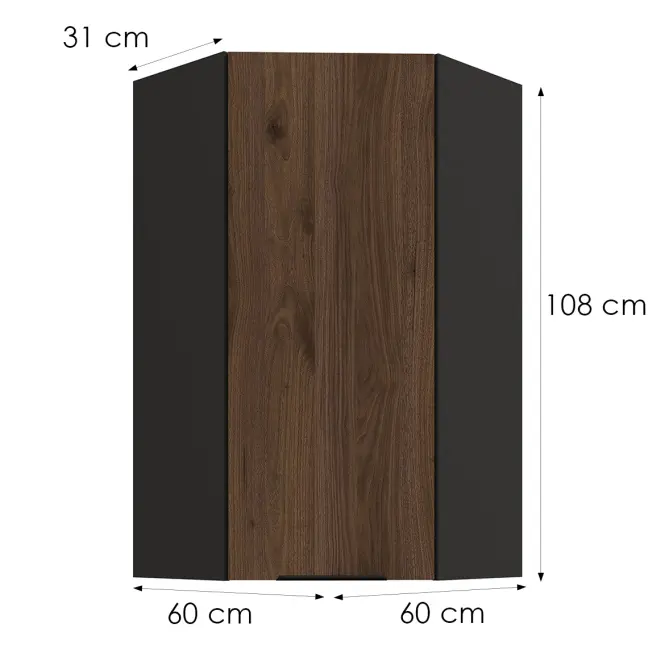 Skrinka do kuchyne Monza orech okapi 60x60 GN-108 1F (45°)