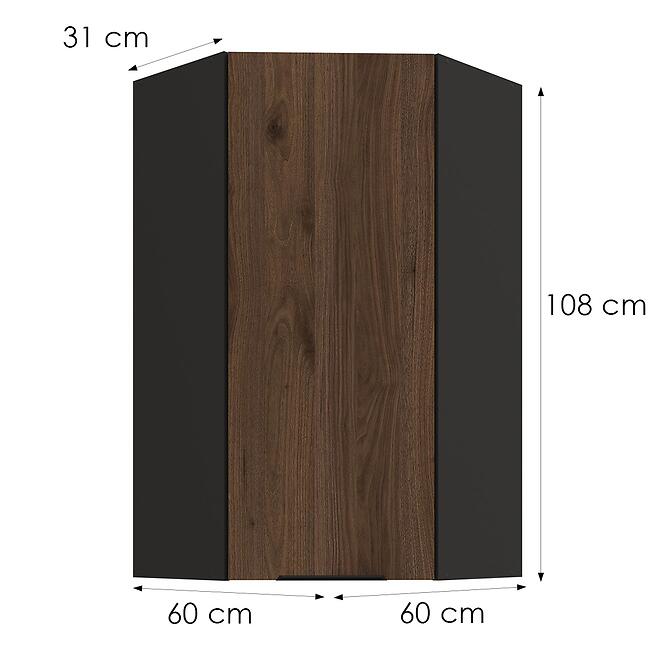 Skrinka do kuchyne Monza orech okapi 60x60 GN-108 1F (45°),3