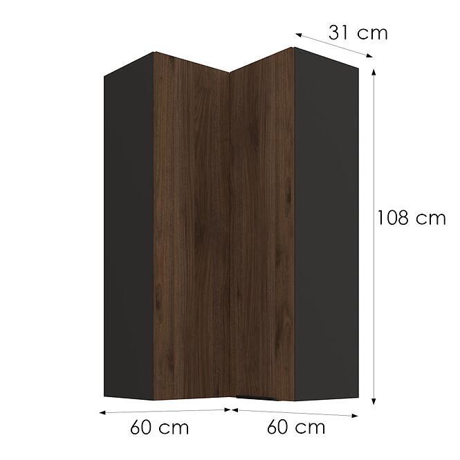 Skrinka do kuchyne Monza orech okapi 60x60 GN-108 2F (90°),3