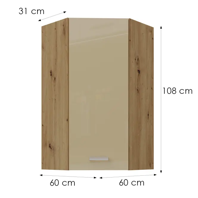 Skrinka do kuchyne artisan cappucino 60x60 GN-108 1F (45°),3