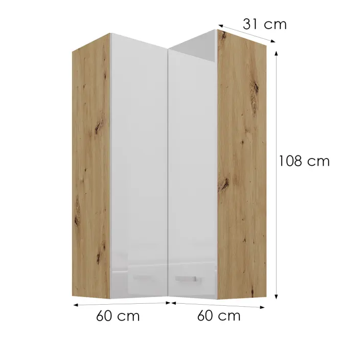 Skrinka do kuchyne artisan biely 60x60 GN-108 2F (90°),2